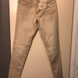 Light khaki skinny jeans